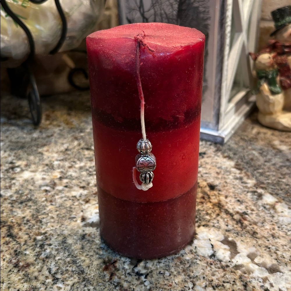 Decorative Candle: Maroon EUC